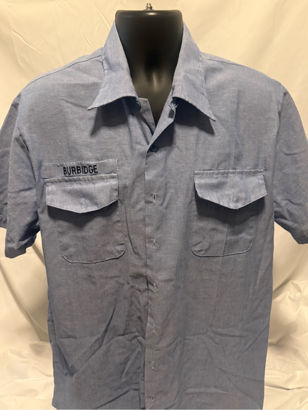 Casual Short-Sleeve Button-Down Shirt in Light Blue -
